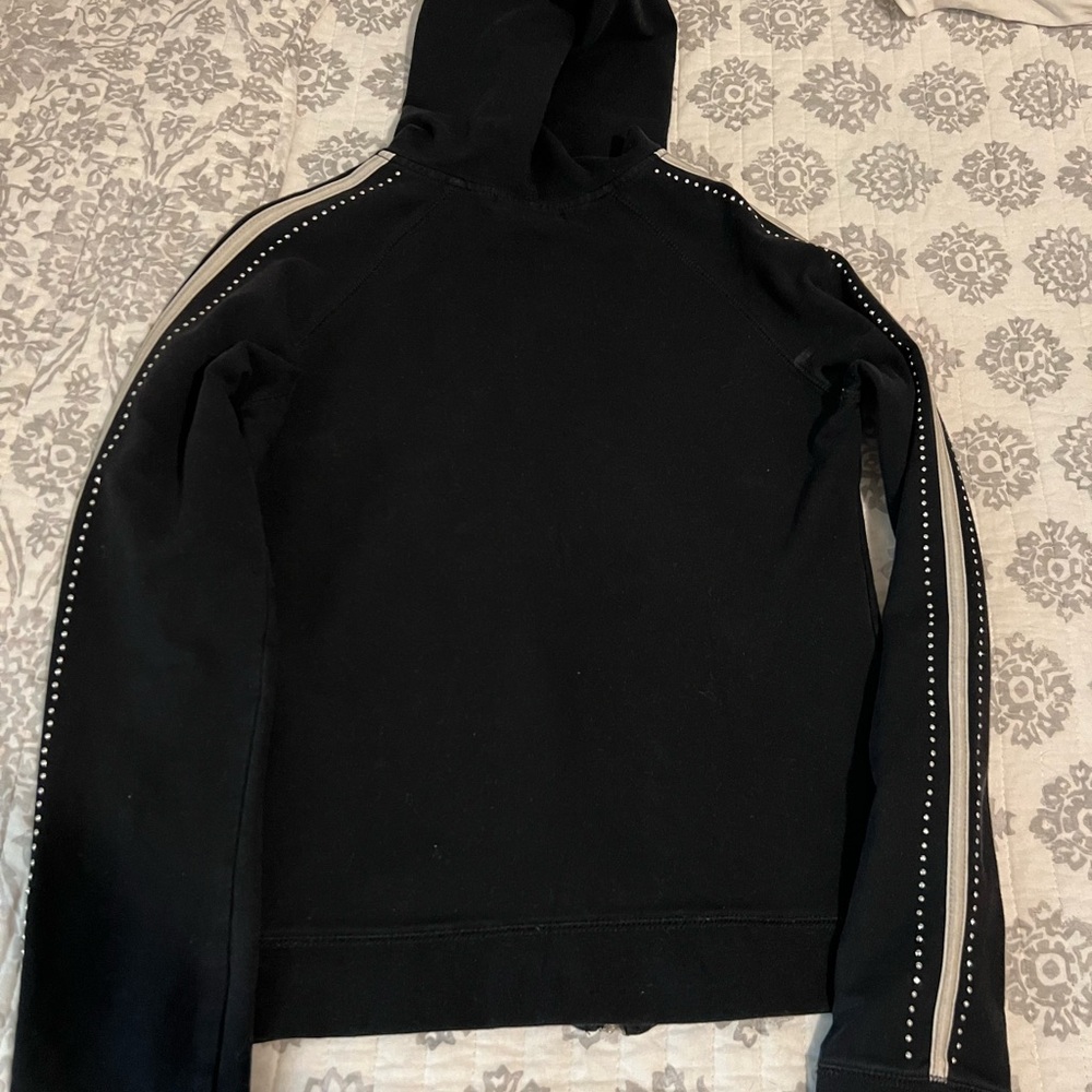 Black sequin zip up hoodie